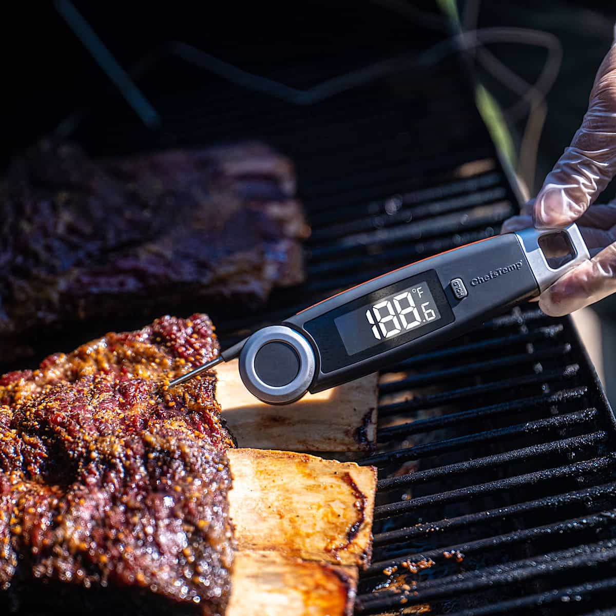 Chef Craft Select Glass Meat Thermometer, 6.5 Inches in Length, Blue