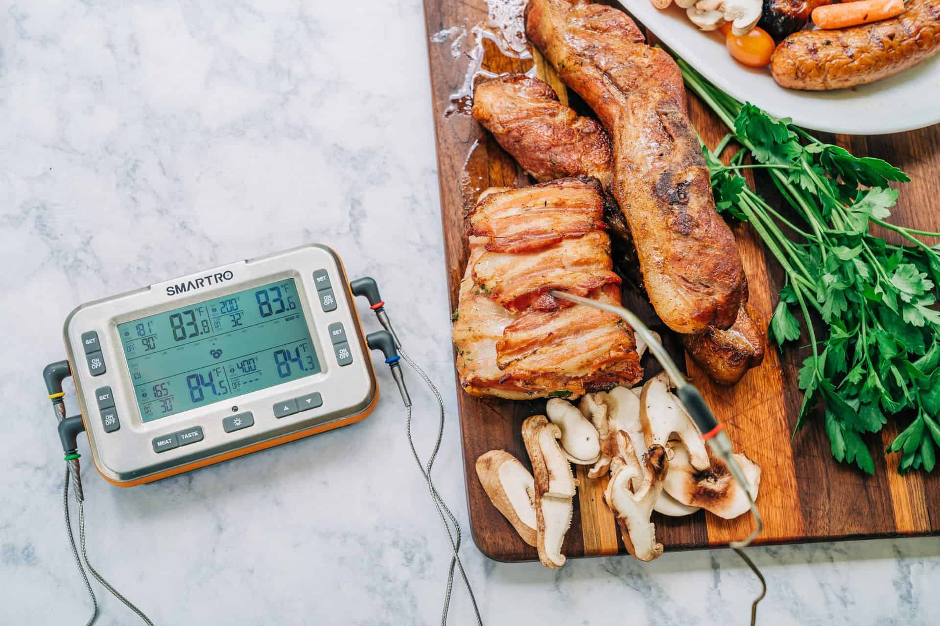 Smart Wireless Meat Thermometer with 4 Probes, Wireless Range Meat