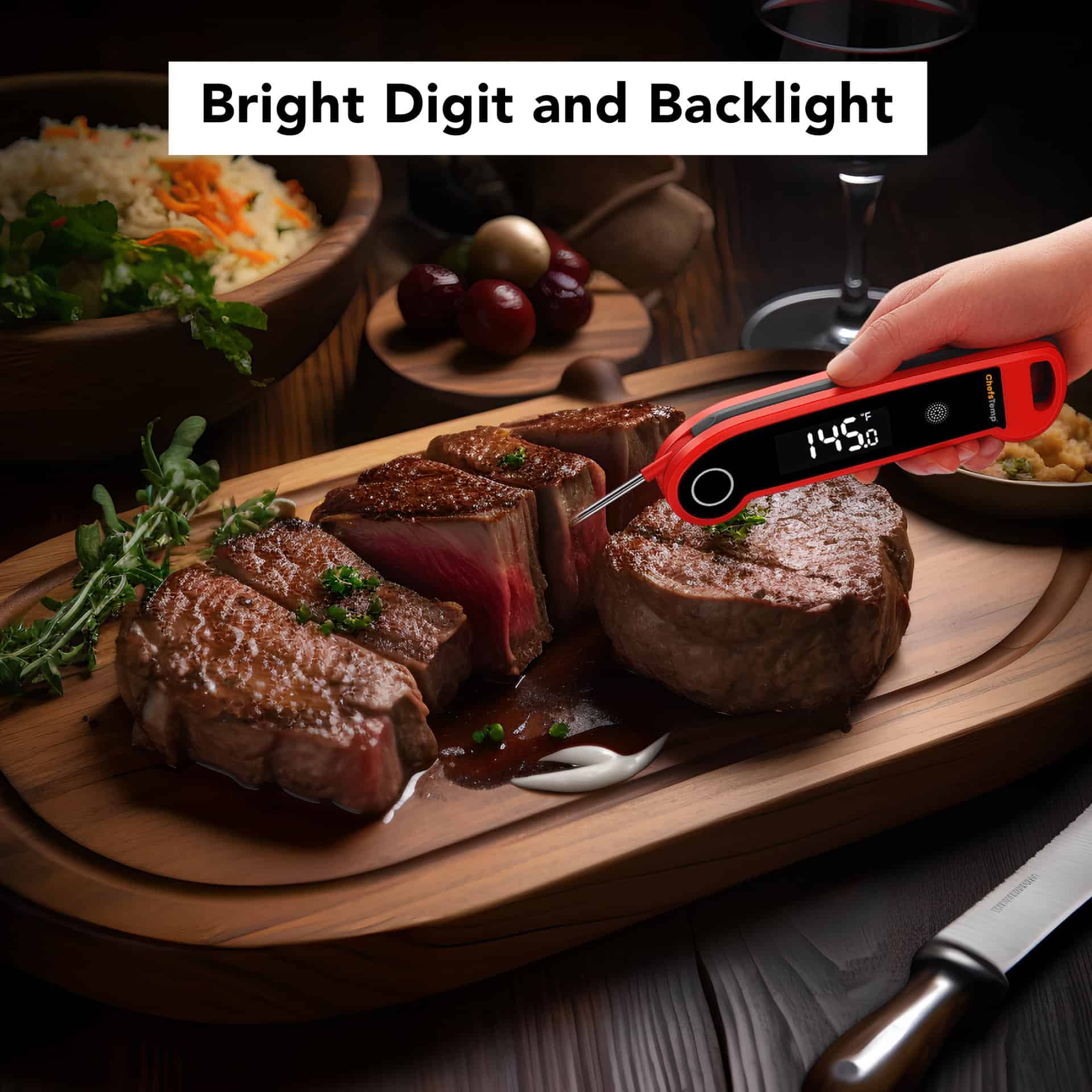 Grill Tech Instant Read Meat Thermometer for Grill and Cooking. Superior  Waterproof Lightning Fast Digital Thermometer with Backlight & Calibration.